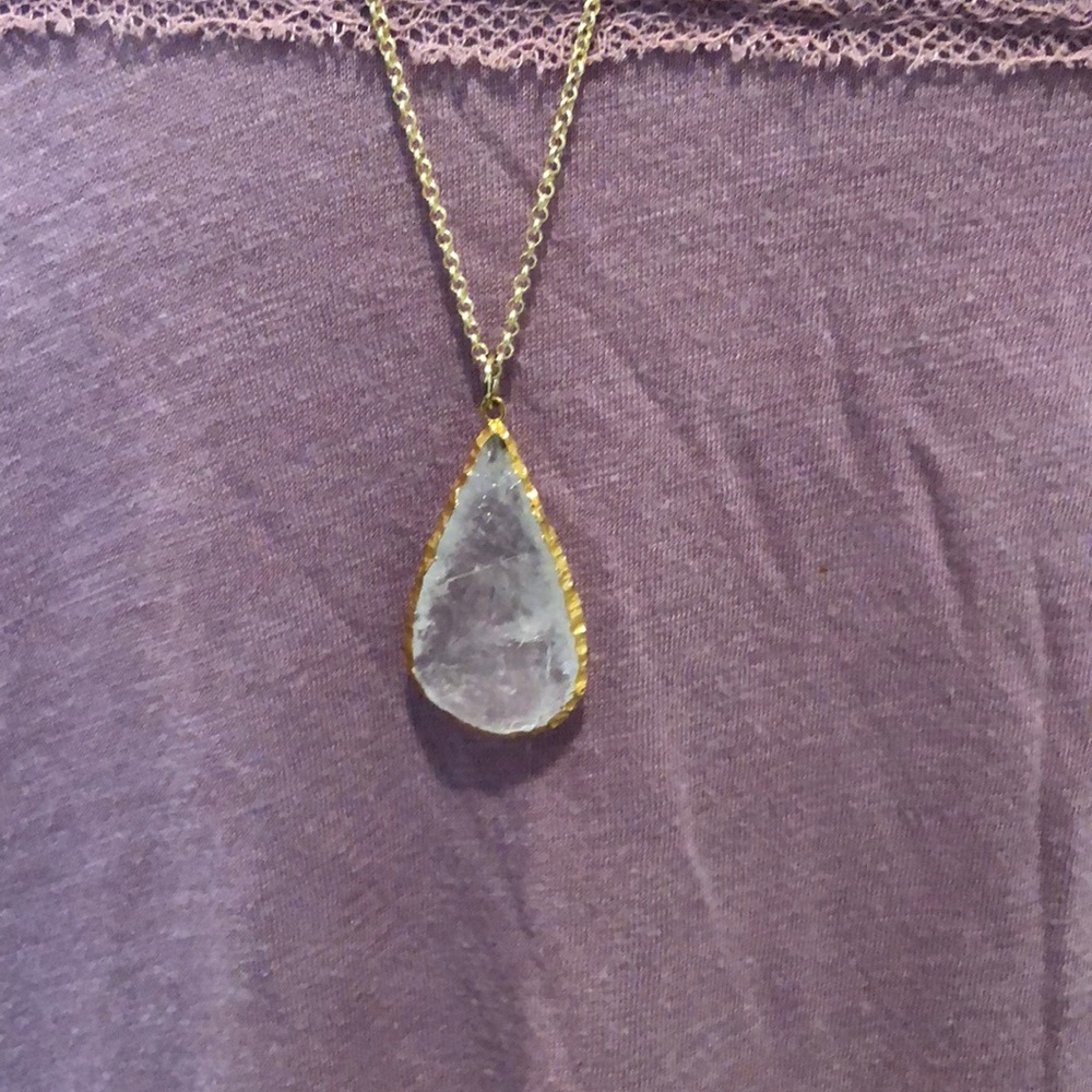 Necklace- Nakamol Gold / with Crystal Gem Pendant